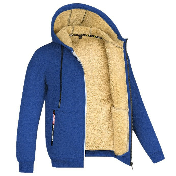 Lamb Fleece Thickened Sports Casual Thickened Hooded Jacket