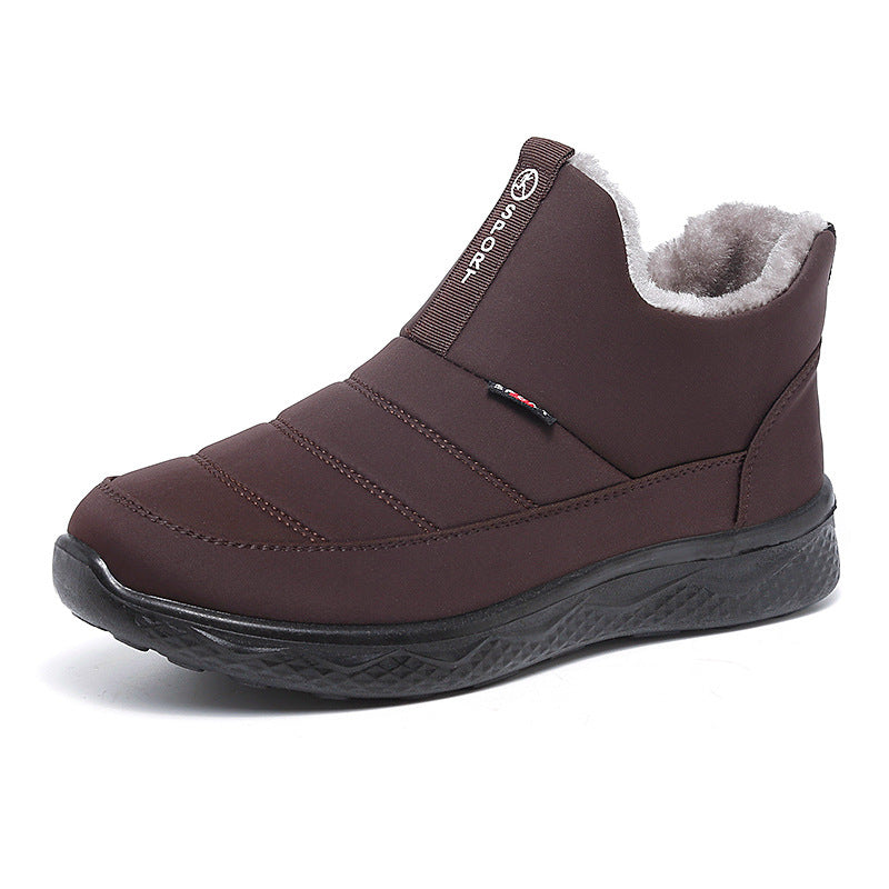 Winter Cotton Boots Old Beijing Cloth Shoes Fleece Lined Padded Warm Keeping Middle-aged And Elderly Large Size Flat Bottom Non-slip