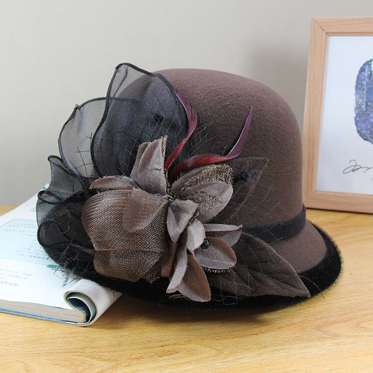 Woolen Hat British Vintage Top Hat Female All-matching Elegant Temperament