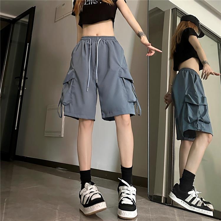 Women's American Summer Thin Wide Leg Casual Shorts