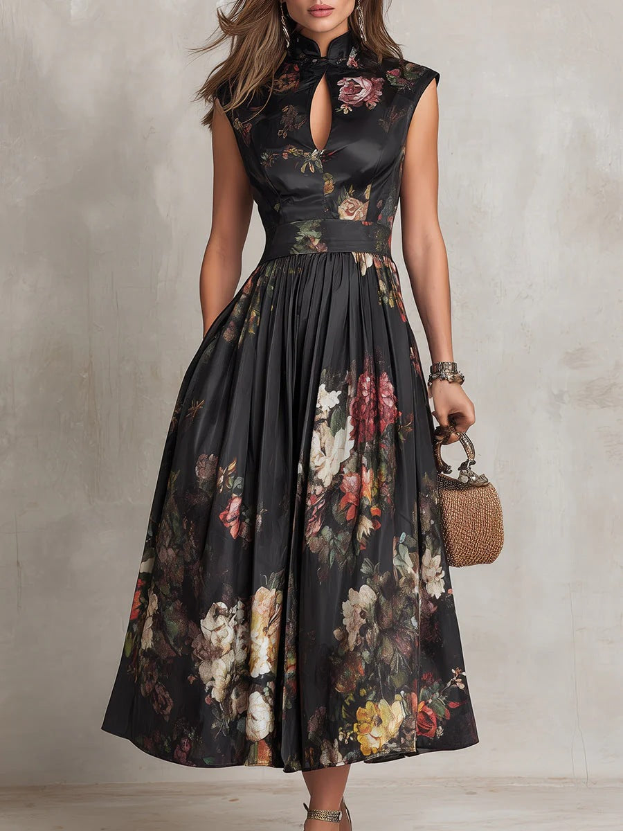 Sleeveless Printed Slim-fit Dress For Women