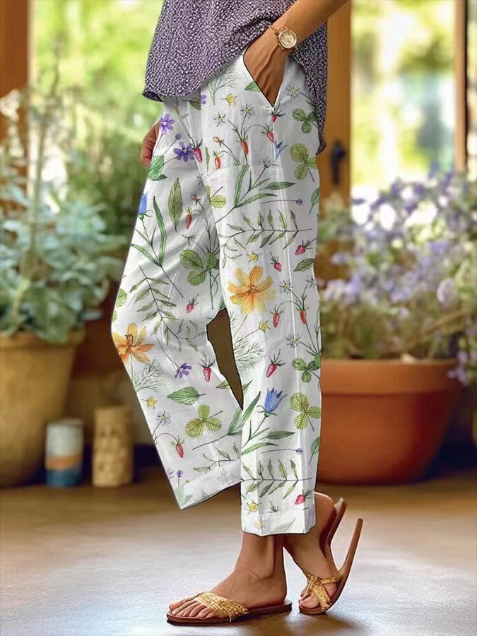 3D Digital Printing High Waist Drawstring Baggy Pants Women