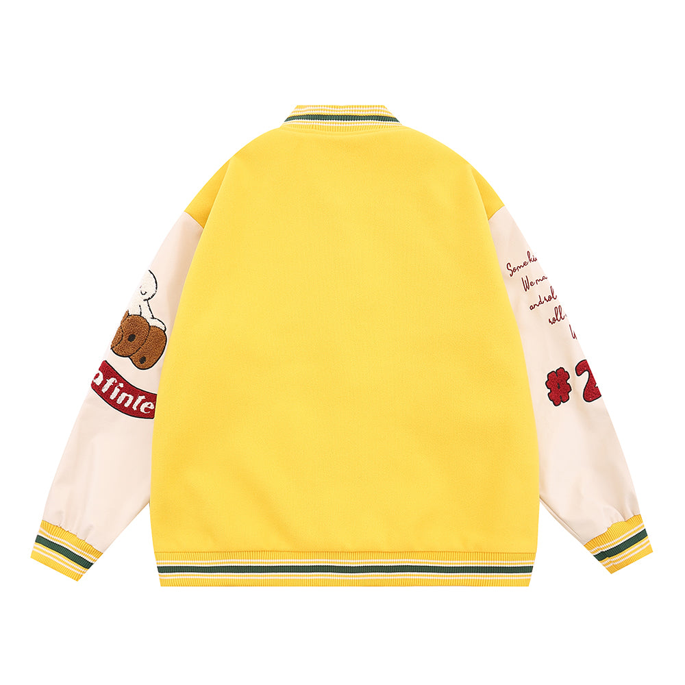 Machine Embroidery Autumn And Winter Menswear Fashion Brand American Stitching PU Leather Sleeve Coat