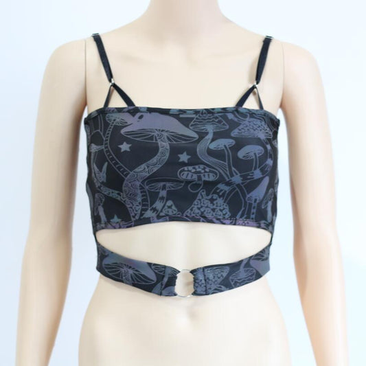 Mushroom Dazzling Color Reflective Women's Camisole Knit Vest