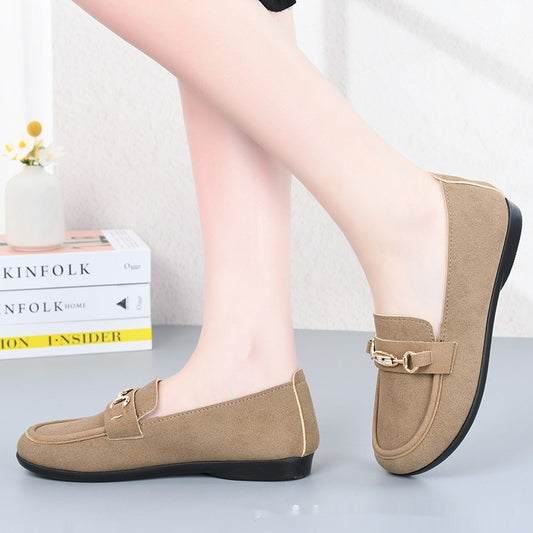 Gommino Women's Solid Color Casual Shoes Soft Bottom