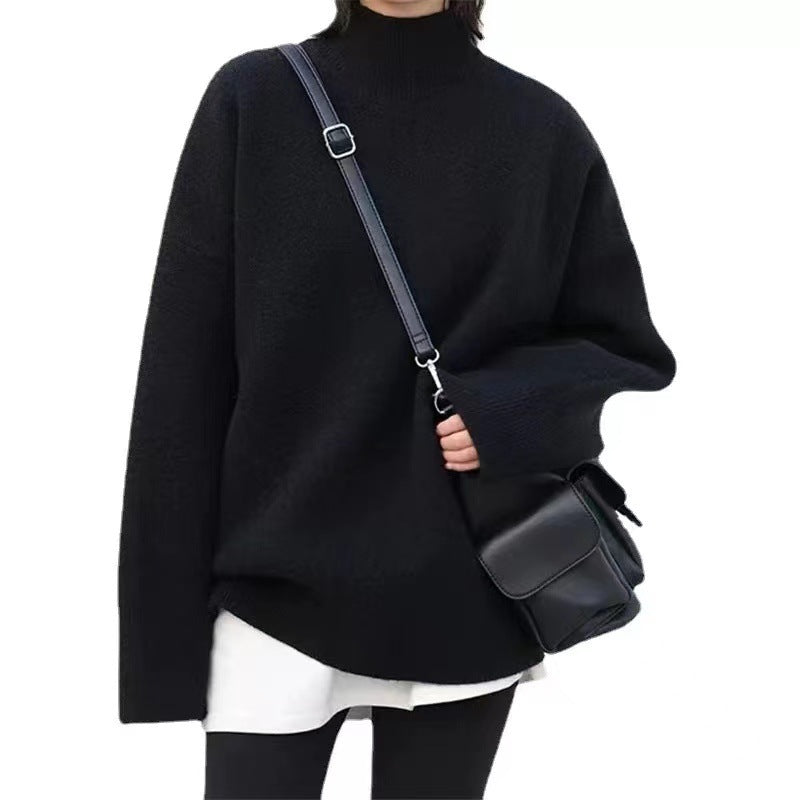 Loose Outer Wear Casual Mid-length Round Neck Cashmere Thickened Sweater