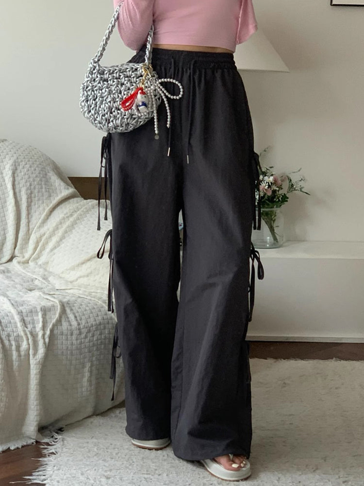 Women's Casual Side Strap Leisure Cargo Trousers