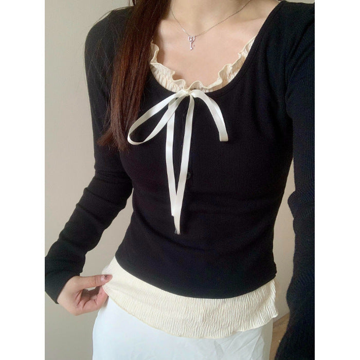 Pure Desire Lace Inner Match Bottoming Shirt