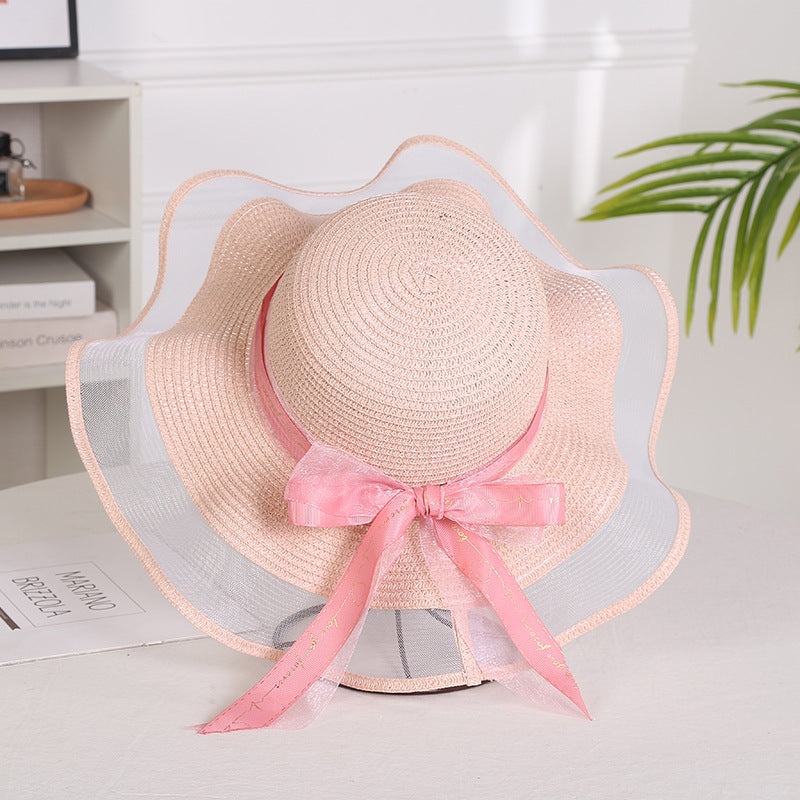Women's Mesh Gauze Outdoor Large Brim Sun Hat