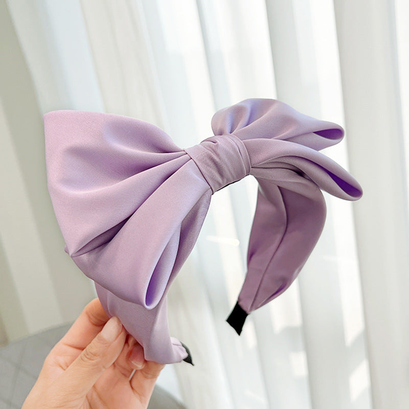 Bow Fashion Solid Color Fabric Craft Headband Hair Accessories
