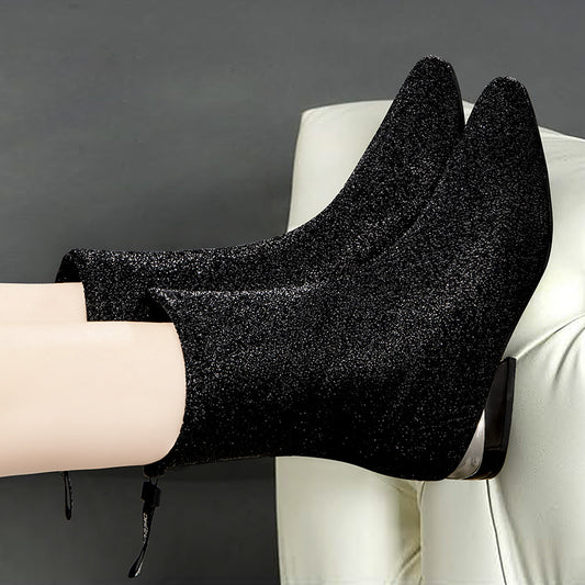 Round Toe Thick Heel Slim Fashion Women's Boots