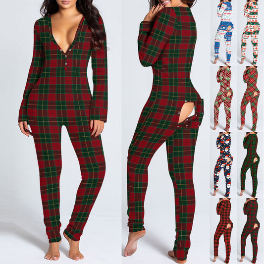 Women's Halloween Functional Button Flap Jumpsuit