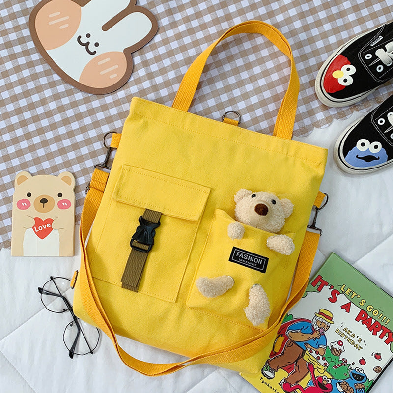 Trendy Cool Girl Student Cute Bear Cartoon Bag