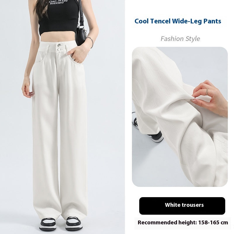 Women's Lyocell Denim Wide-leg Pants Summer Thin