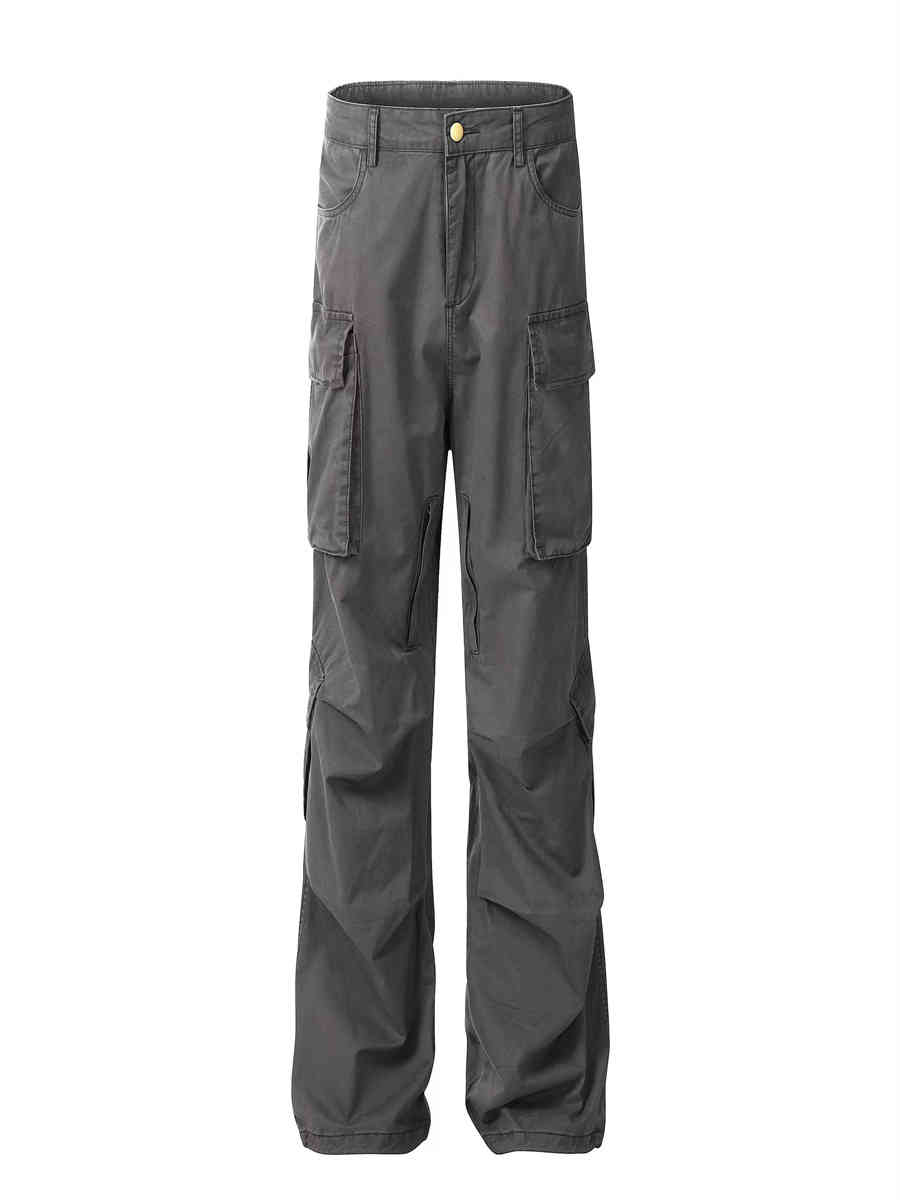 Retro Multi-pocket Cargo Loose Straight Casual Pants