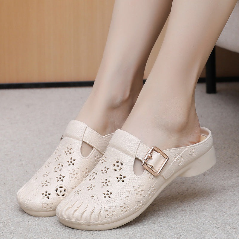 Slippers Semi-toe Box Home Women's Outer Platform Sandals