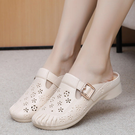 Slippers Semi-toe Box Home Women's Outer Platform Sandals