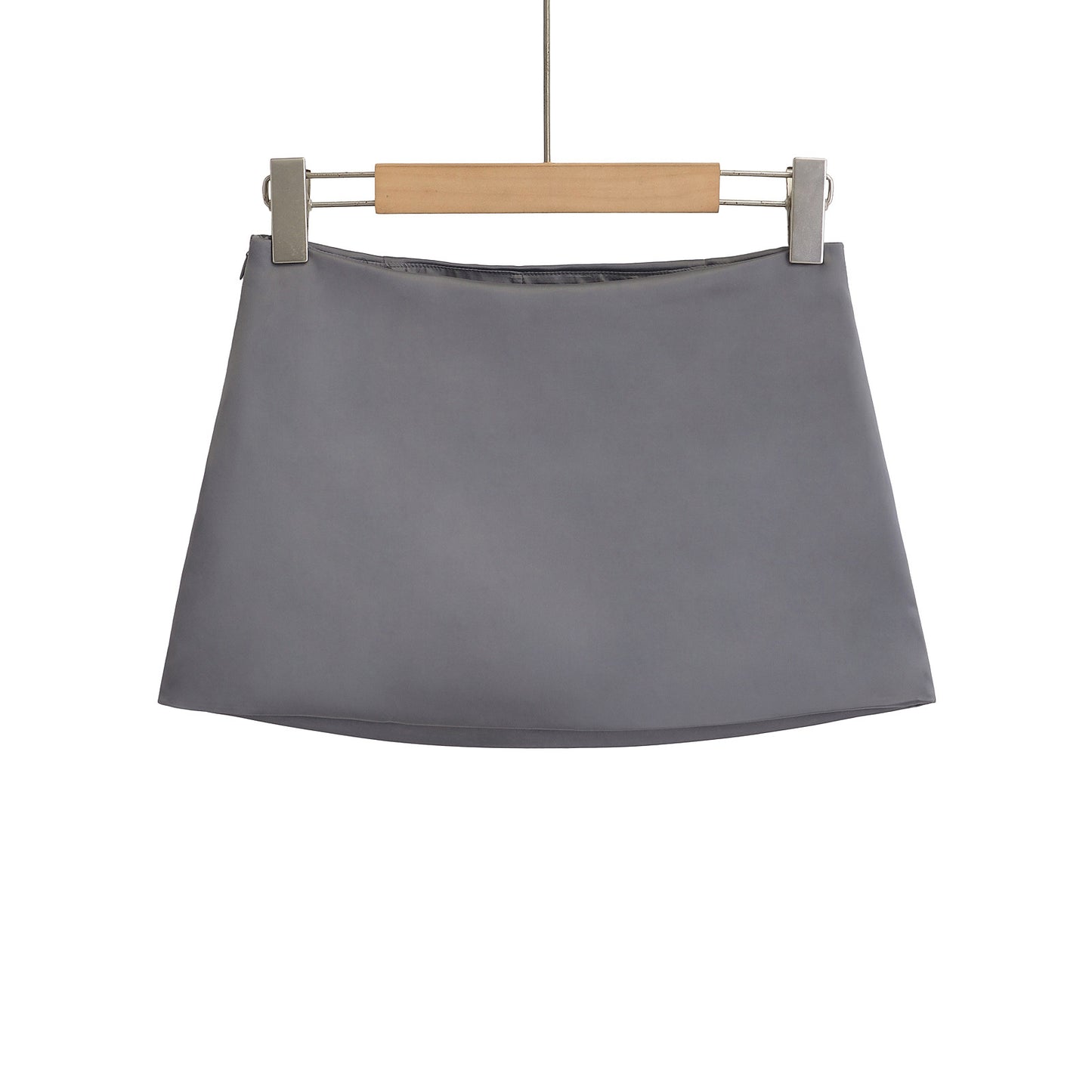 Summer New Sexy Low Waist Cropped Satin Skirt With Lining