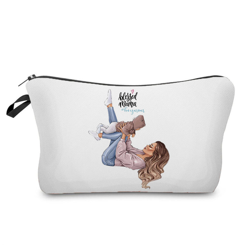 Mother And Daughter Printed Cosmetic Bag Storage And Portable