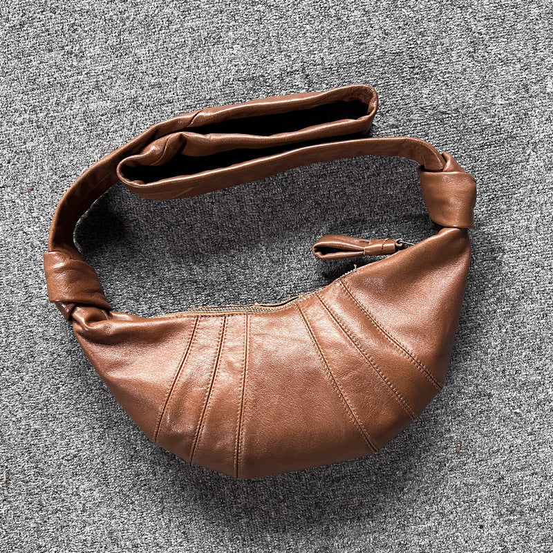 Sheepskin Dumpling Bag Fashion Genuine Leather Niche Daily Shoulder Crossbody