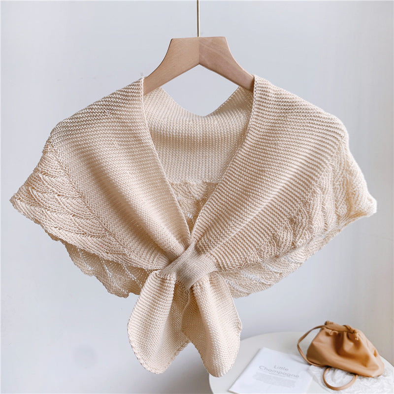 Fishtail Shawl Socialite Style Cervical Support Knitted Air-conditioned Room Detachable Collar