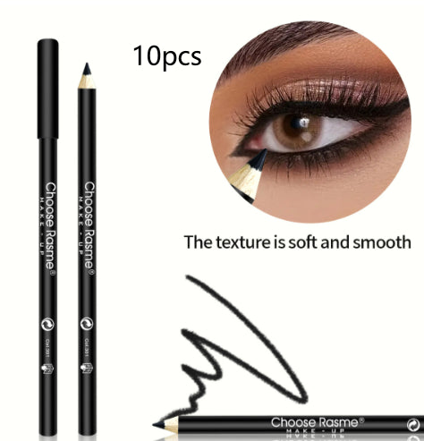 Black Wooden-rod Eyelinersmooth Intensely Pigmented Ultra-fine Long-lasting Waterproof And Sweatproof