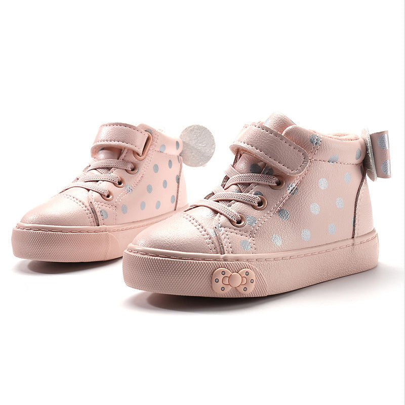 Leather And Velvet Warm Board Shoes