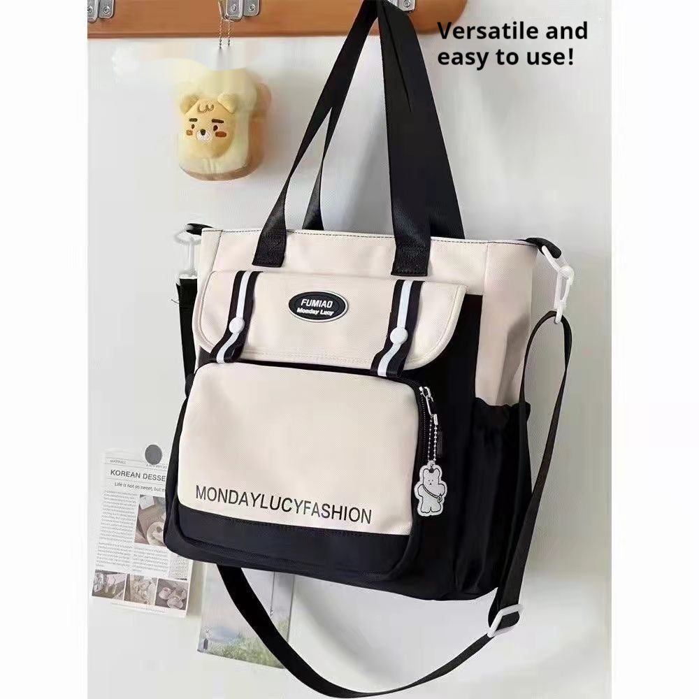 Commuter Tote Contrast Color And Versatile Crossbody Bag