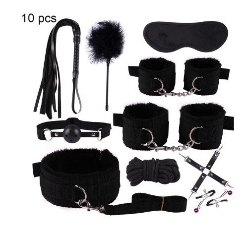 Non Leather Plush HandcuffsWhip And Ribbon Suit