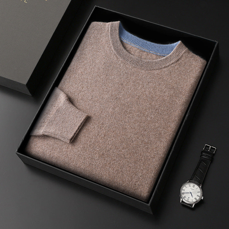 Men's Knitted Thickened Crewneck Versatile Sweater