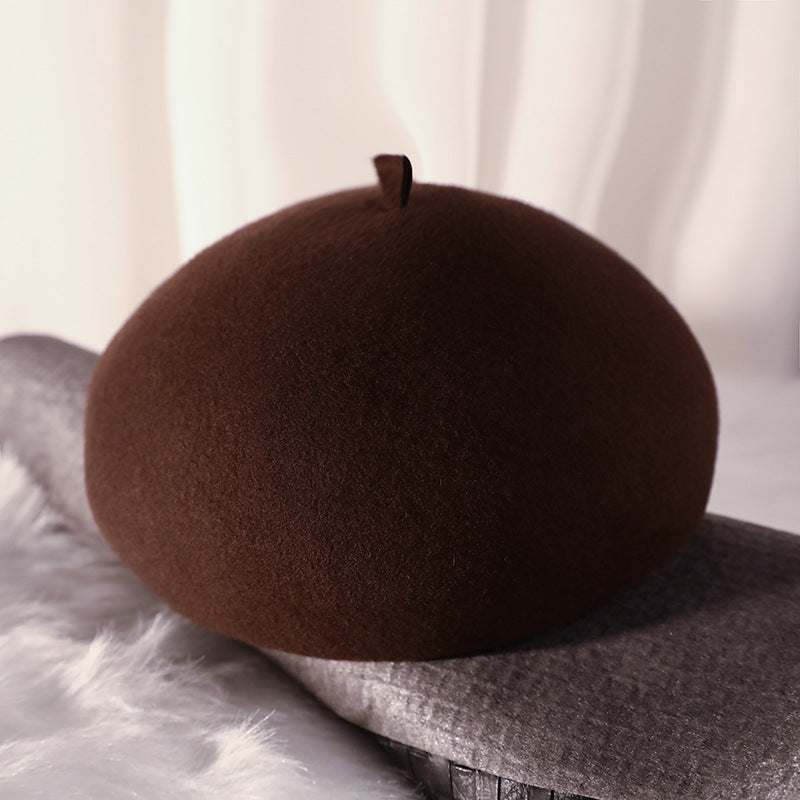 Wool Hat Painter Cap Knitted Pumpkin Hard Beret