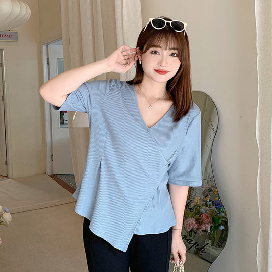 Ladies Irregular Thin Waist Thin Knitting