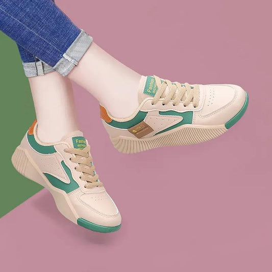 Soft-soled Genuine Leather Sneakers With Non-slip Soles For Running
