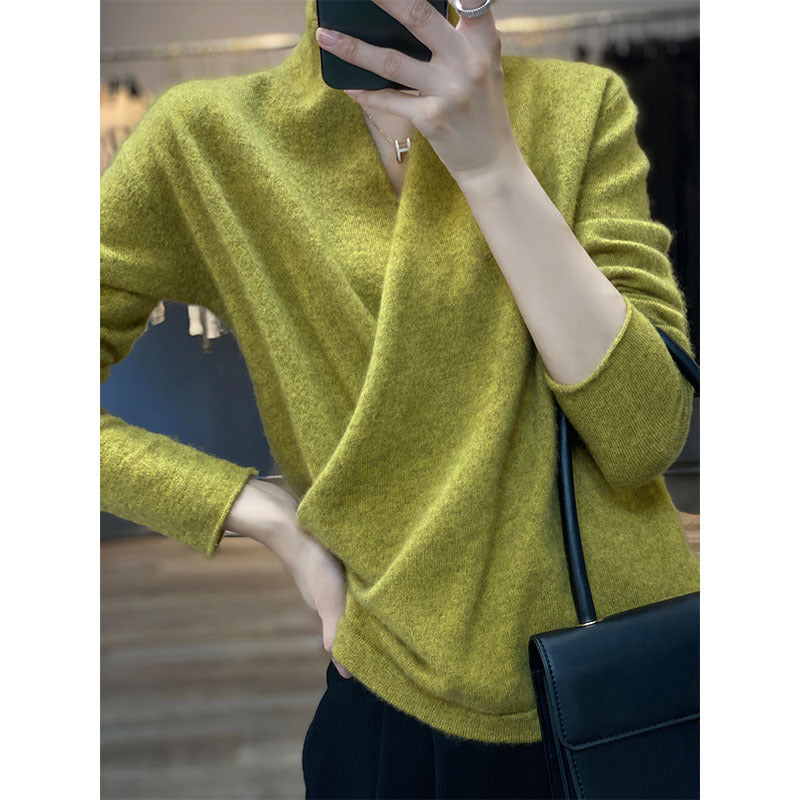 Pure Wool V-neck Women's Sweater
