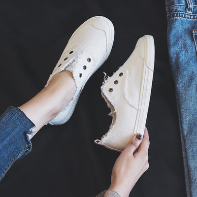 Spring And Autumn White Shoes All-match Canvas Shoes Tide