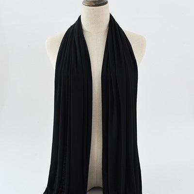 Solid Color Rayon Jersey Women's Scarf Mercerized Cotton Modal Kerchief