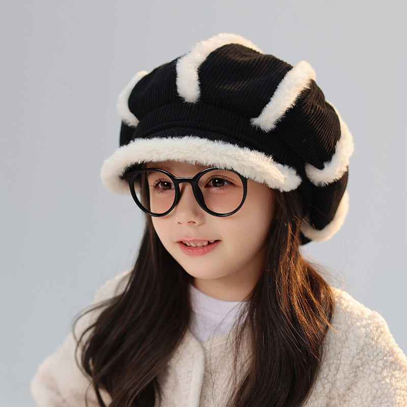 Children's Hat Thickened Warm Plush Baseball Cap