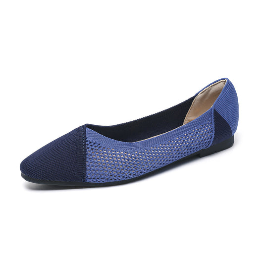 Flying Woven Knitted Shoes Color Matching Chic Soft Bottom Breathable Shoes