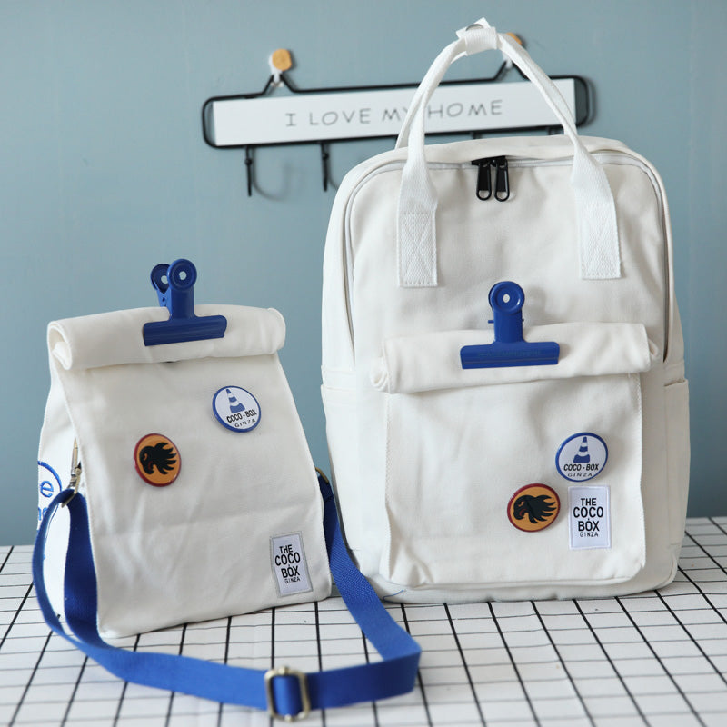Japanese Vintage Klein Blue Clip Handheld Casual Canvas Bag