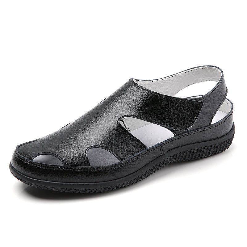 Women's Hollow Leather Casual Sandals