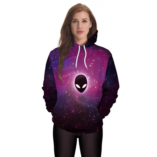 Ghost Stjernehimmel Digitaltryk Mode Stor Sweatshirt Med Hætte Trøje
