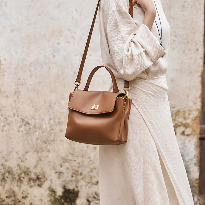 Cowhide Single Shoulder Large Capacity Leather Women's Bag