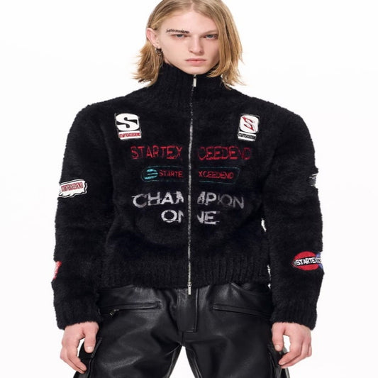 Embroidered And Printed Base-layer Shirt With A Stand-up Collar For Boys