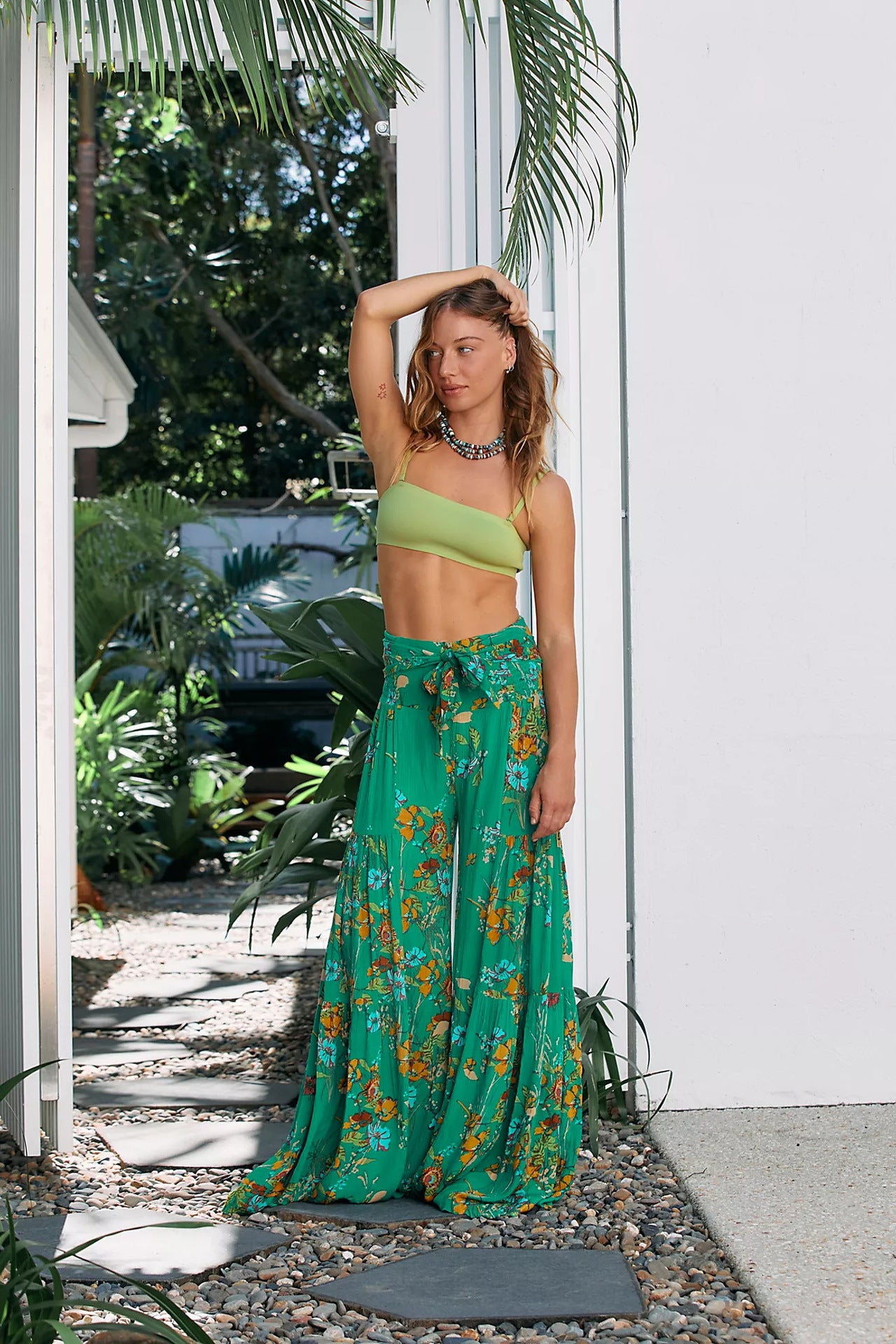 New Digital Printed Women's Loose Casual Pants Beach Wide