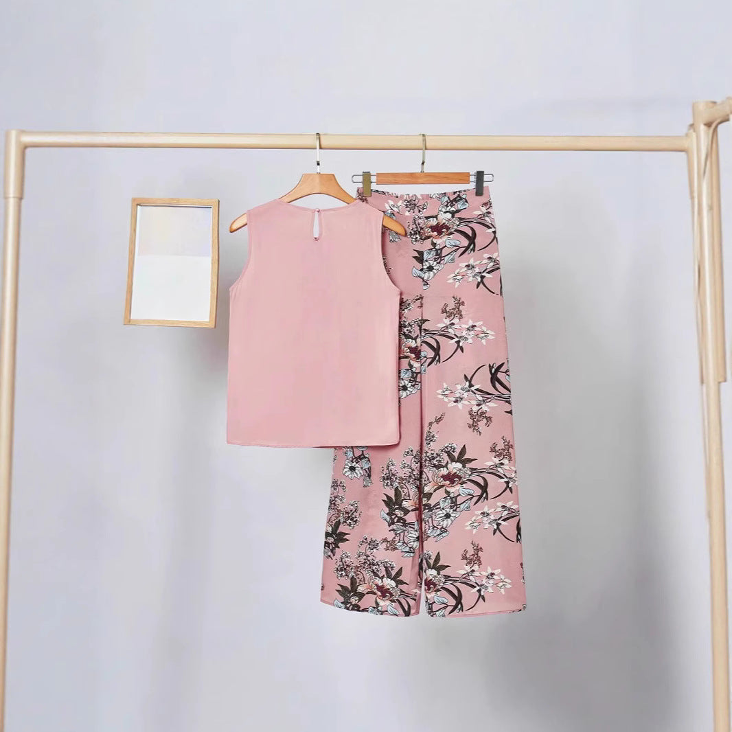 New Stylish Printed High Waisted Pants Set