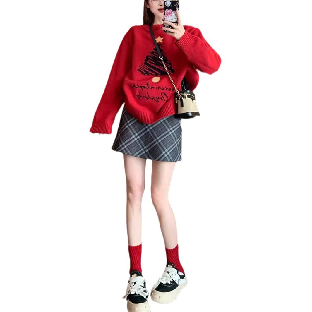Soft Glutinous Base Ride Christmas Sweater
