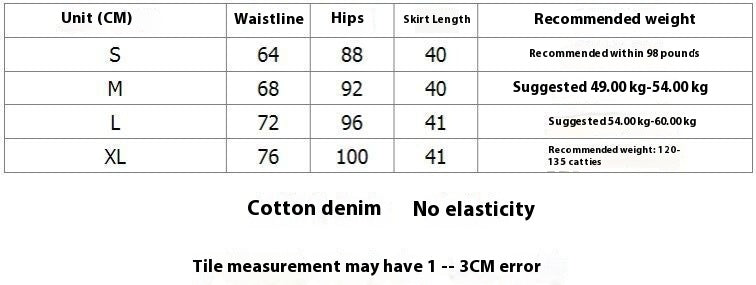 A-formet denimnederdel til kvinder med højt taljebånd og print