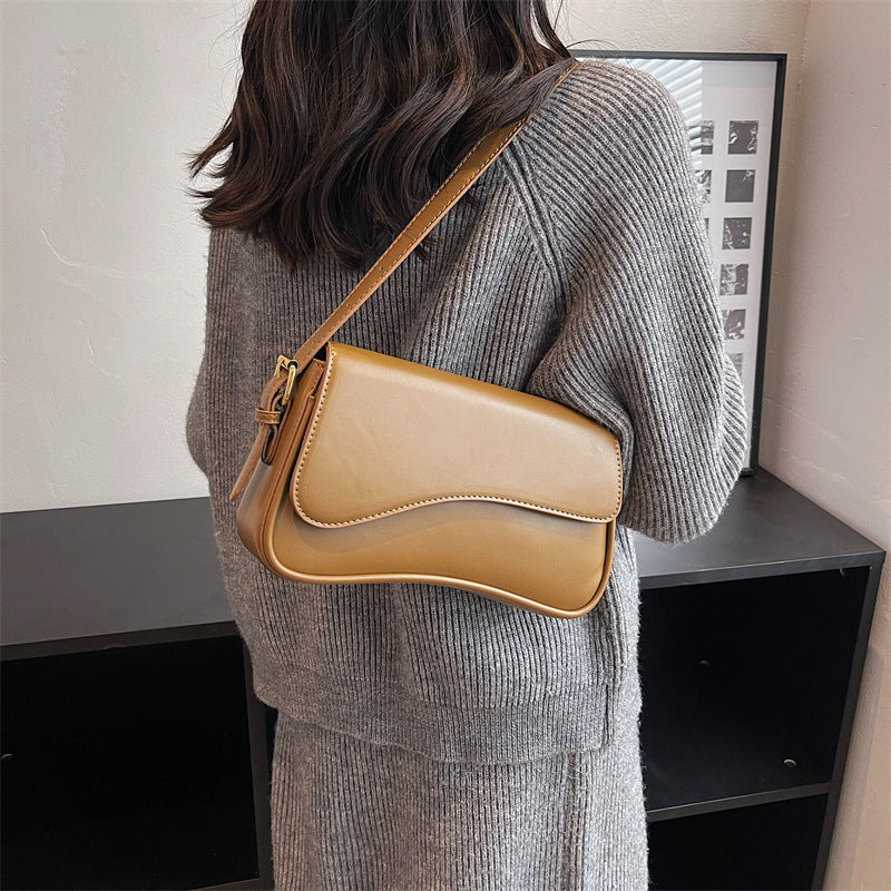 Flip Magnetic Snap Shoulder Messenger Bag Fashion Simple Portable Organ Bag