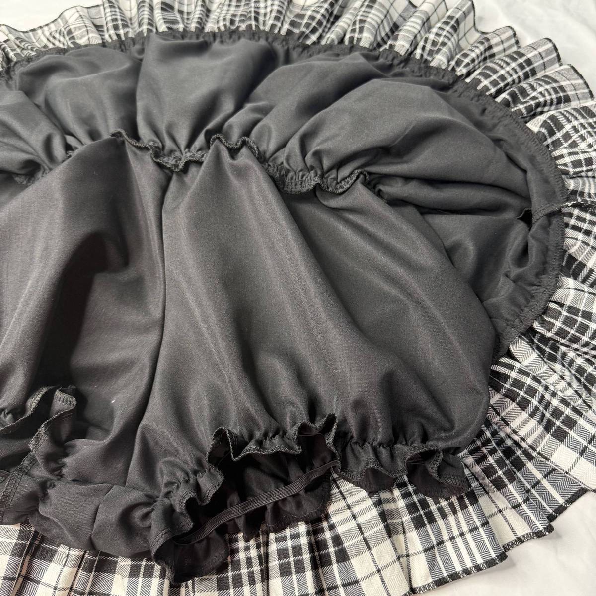 Dark Yabi Sweet Cool Hot Girl Punk Black Red Grace Puffy Cake Skirt With Lining
