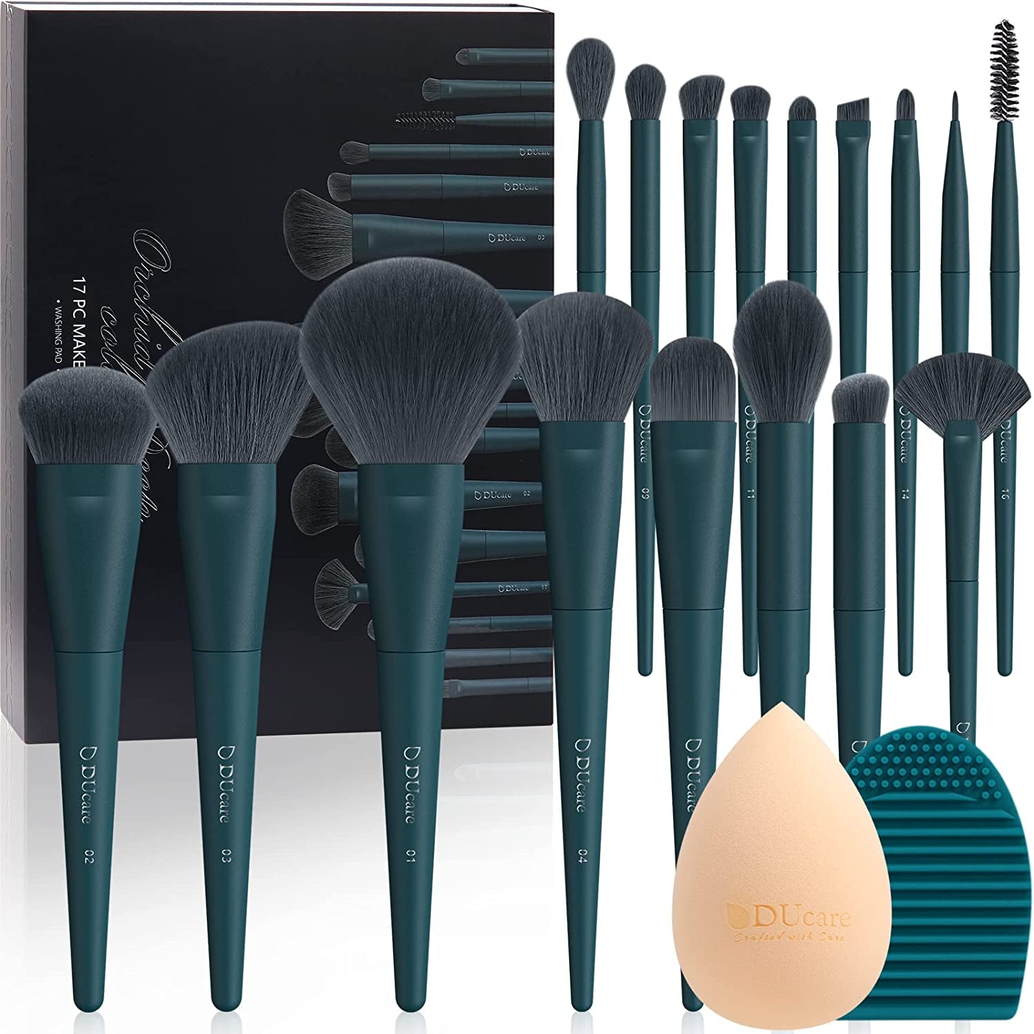 Ducare Set De Brochas De Maquillaje 15 Pcs Con Bolsa Profesional Brochas De Maquillaje Synthetic,Mango De Madera,Brocha Para Contorno De Ojos Y Rubor,Regalo Para San Valentín,Navidad Y Año Nuevo
